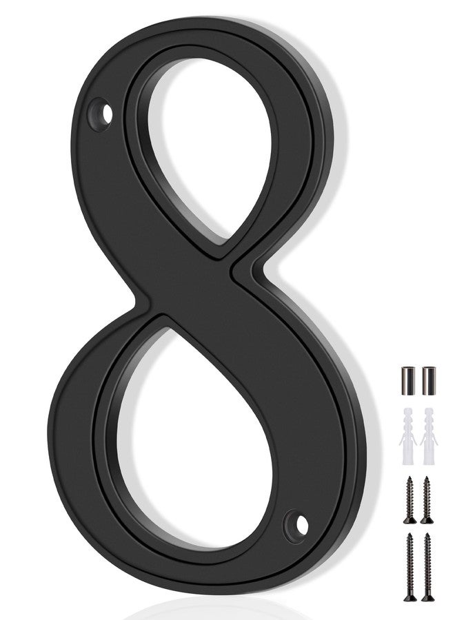Emotionlite House Numbers 8, Emotionlite House Address Numbers, Black Large Modern House Numbers for Outside, Metal Mailbox Number, 5" Zinc Alloy Style - Image 1
